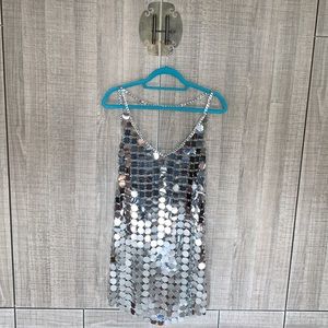 12TH TRIBE DIANA SILVER DISCO DRESS